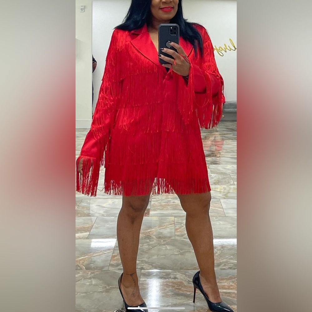 Ellalisque brand dress has an oversized fit, can be worn as a jacket or dress